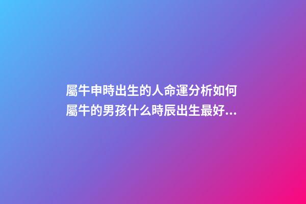 屬牛申時出生的人命運分析如何 屬牛的男孩什么時辰出生最好命 屬牛的男孩什么時候出生好